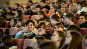 Michal Nesvadba, Klára Kneblová a další: zábavná talk-show pro olomoucké školáky