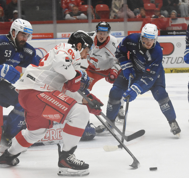 Hokejisté HC Olomouc neměli proti Třinci nárok